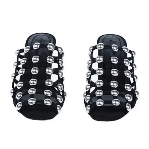 Alexander Wang Sofia Kitten Heel Sandal Mules Shoes Size  39 - Picture 3 of 11